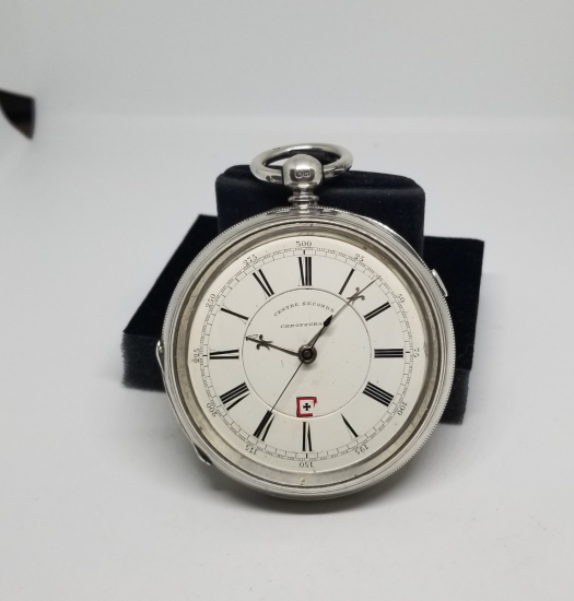 ÇOK NADİR GÜMÜŞ KASA İNGİLİZ CHRONOGRAPH CEP SAATİ