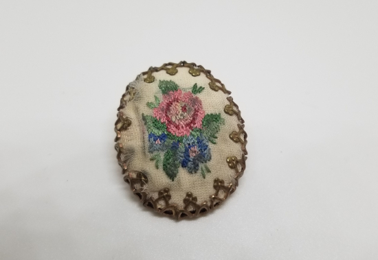 EL İŞİ ANTİKA ALTIN KAPLAMA BROŞ