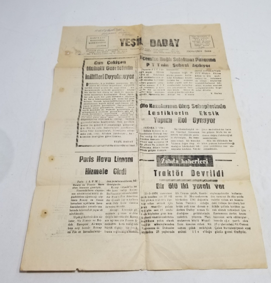 1974 TARİHLİ YEŞİL DADAY GAZETESİ
