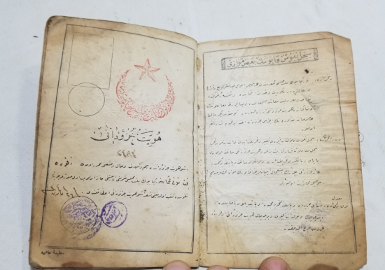 CUMHURİYET BAŞLARI OSMANLICA YAZILI KAFA KAĞIDI - NÜFUS CÜZDANI