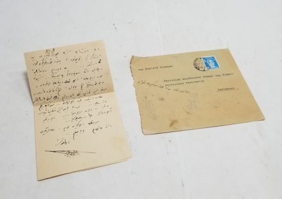 CUMHURİYET BAŞLARI OSMANLICA YAZILI MEKTUP