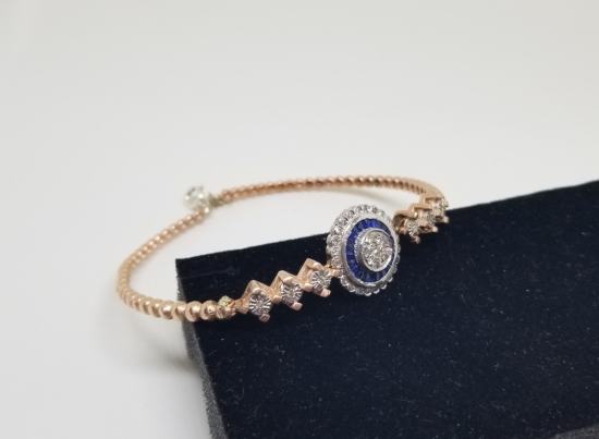 ELMAS TAŞLI ALTIN KAPLAMA BİLEKLİK