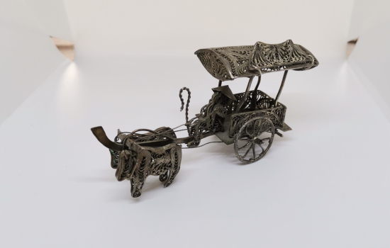 TELKARİ İŞÇİLİKLİ GÜMÜŞ KAPLAMA ANTİKA DEKORATİF BİBLO