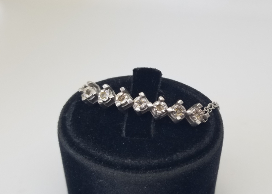 PIRLANTA TAŞLI GÜMÜŞ BİLEZİK - BİLEKLİK