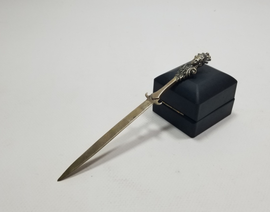 KABARTMA İŞÇİLİKLİ ANTİKA GÜMÜŞ ZARF AÇACAĞI