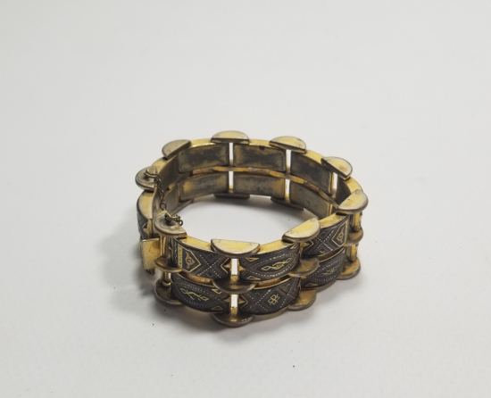 ALTIN VE GÜMÜŞ APLİKLİ ÖZEL YAPIM ANTİKA TOLEDO BİLEKLİK