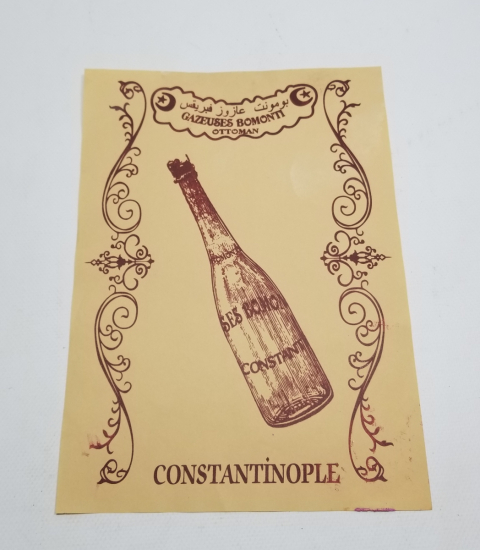 OSMANLI DÖNEMİ ÇOK NADİR BOMONTİ GAZOZ REKLAMI AFİŞİ