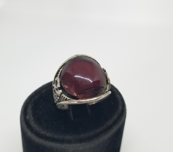 SIKMA KEHRİBAR KAŞLI ÖZEL YAPIM YÜZÜK