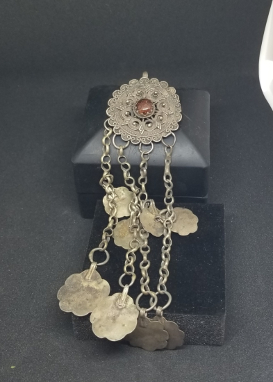 OSMANLI DÖNEMİ KABARTMA İŞÇİLİKLİ NADİR TİPTE FES SÜSÜ