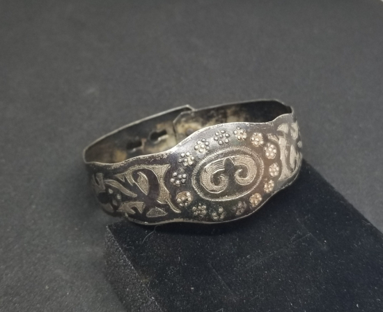 OSMANLI DÖNEMİ SAVATLI GÜMÜŞ VAN LALESİ GÖRSELLİ BİLEZİK