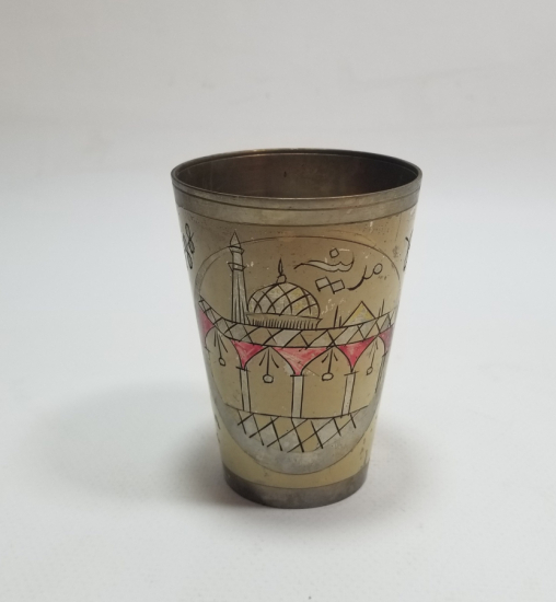 HAC HATIRASI KALEM İŞÇİLİKLİ ANTİKA ŞERBET BARDAĞI