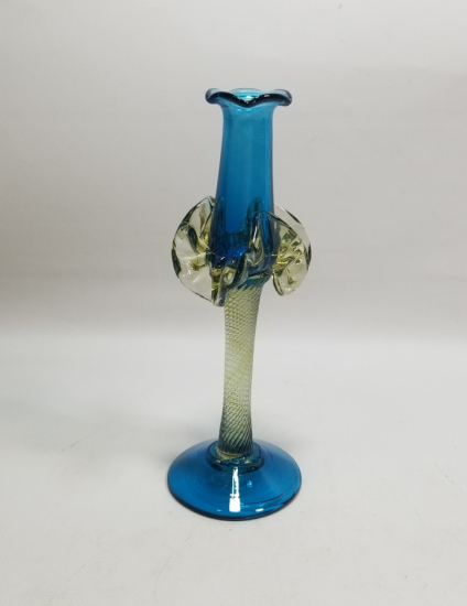 ÜFLEME CAMDAN MAMUL ANTİKA FIRFIRLI CAM MUMLUK