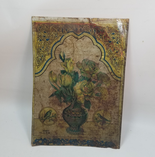 SAKSI ÇİÇEĞİ MODEL OSMANLI DÖNEMİ TENEKE SANDIK ÖNÜ PARÇASI