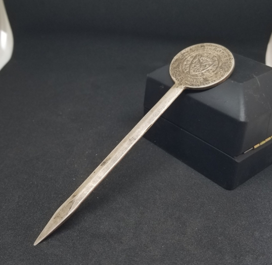 KABARTMA İŞÇİLİKLİ ANTİKA GÜMÜŞ ZARF AÇACAĞI