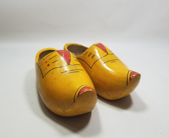 EL BOYAMA ANTİKA AHŞAP CLOG/KLOMPEN