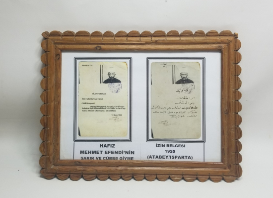 1925 TARİHLİ ÇOK NADİR CÜBBE VE SARIK TAŞIMA İZİN BELGESİ