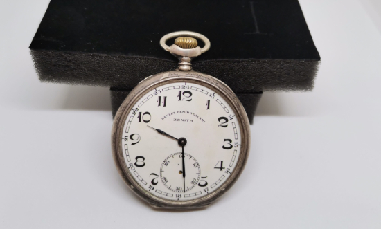GÜMÜŞ KASA ANTİKA ZENITH CEP SAATİ