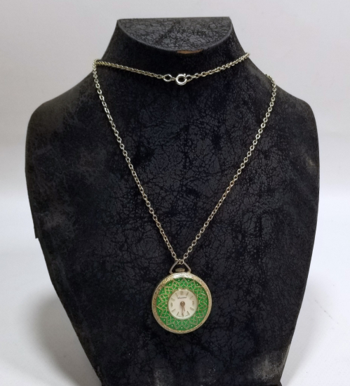 ORİJİNAL ZİNCİRİYLE ANTİKA KURMALI KOLYE SAAT