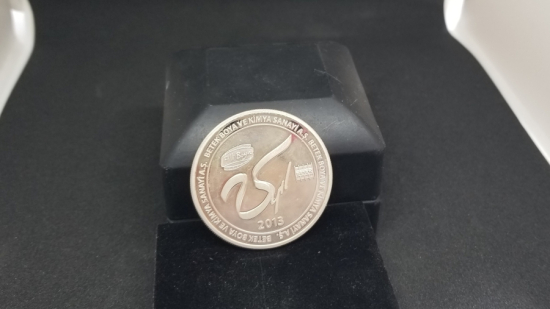 1 ONSLUK SAF GÜMÜŞ (999 AYAR) FİLLİ BOYA HATIRA MADALYON