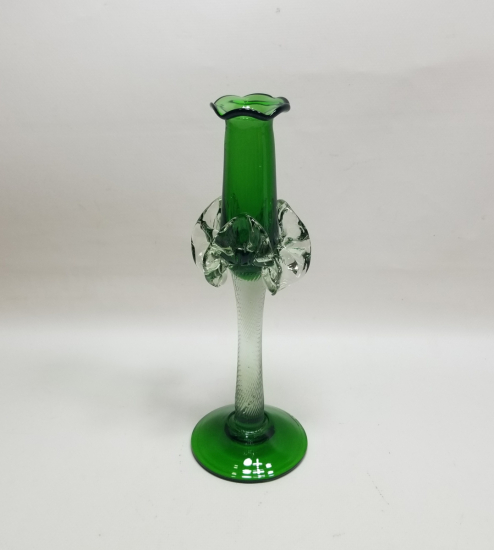 ÜFLEME CAMDAN MAMUL ANTİKA FIRFIRLI CAM MUMLUK