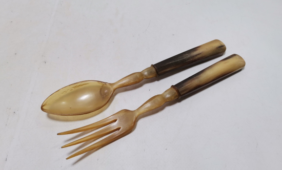 OSMANLI DÖNEMİ EL YAPIMI ANDİR BOYNUZ SERVİS ÇATAL KAŞIĞI