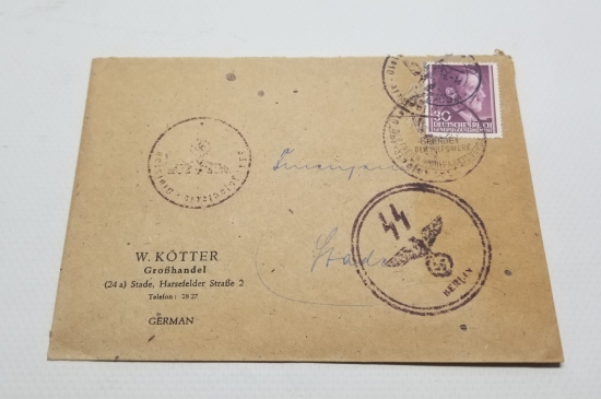 ÜZERİ NAZİ DAMGALI VE HİTLER PULLU 2. DÜNYA SAVAŞI ANTİKA MEKTUP ZARFI