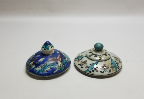 OSMANLI DÖNEMİ İKİ ADET KÜTAHYA KAVANOZ KAPAĞI