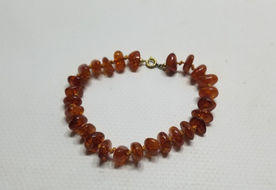 ÖZEL YAPIM ANTİKA DAMLA KEHRİBAR BİLEKLİK