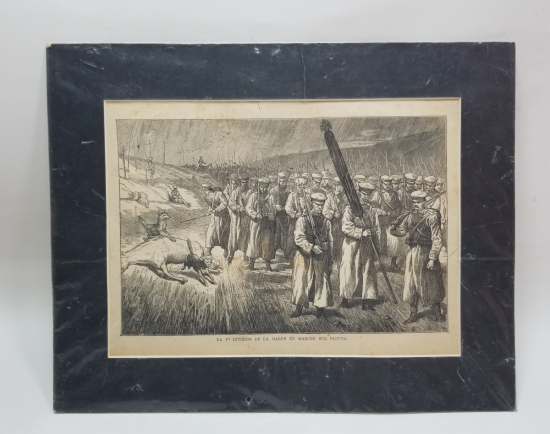 PLEVNE'YE DOĞRU İLERLEYEN RUS BİRLİKLERİ GÖRSELLİ OSMANLI DÖNEMİ GRAVÜR