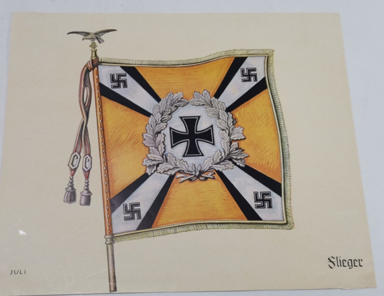 2. DÜNYA SAVAŞI DÖNEMİ HAVACI BİRLİĞİ SANCAĞI RENKLİ GRAVÜRÜ