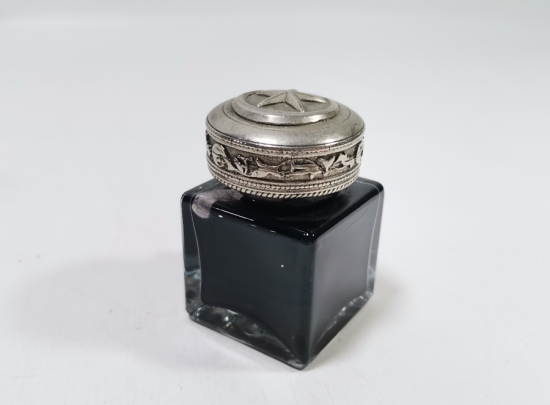 AY YILDIZ KAPAKLI OSMANLI DÖNEMİ İÇİ DOLU MÜREKKEP ŞİŞESİ