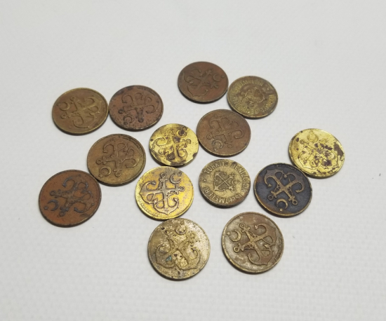 DENİZCİLİK KONULU ANTİKA JETON LOTU