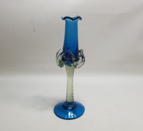 ÜFLEME CAMDAN MAMUL ANTİKA FIRFIRLI CAM MUMLUK