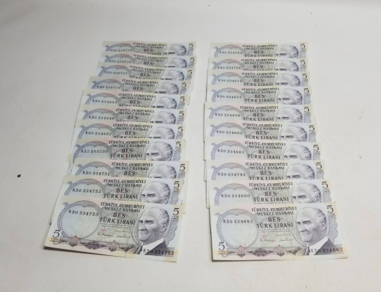 ANTİKA KAĞIT 5 LİRA LOTU