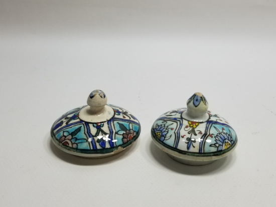 OSMANLI DÖNEMİ İKİ ADET KÜTAHYA KAVANOZ KAPAĞI