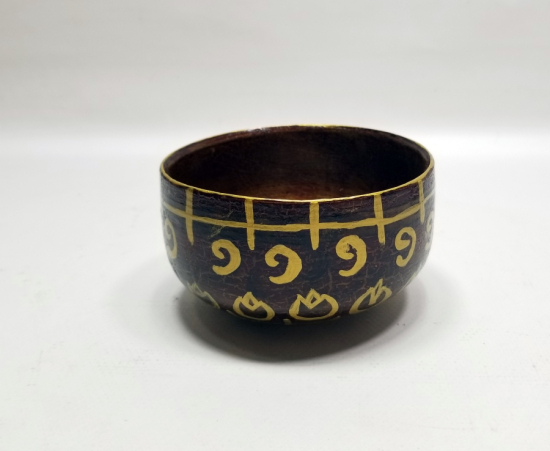 EL BOYAMA İŞÇİLİKLİ ANTİKA AHŞAP KASE