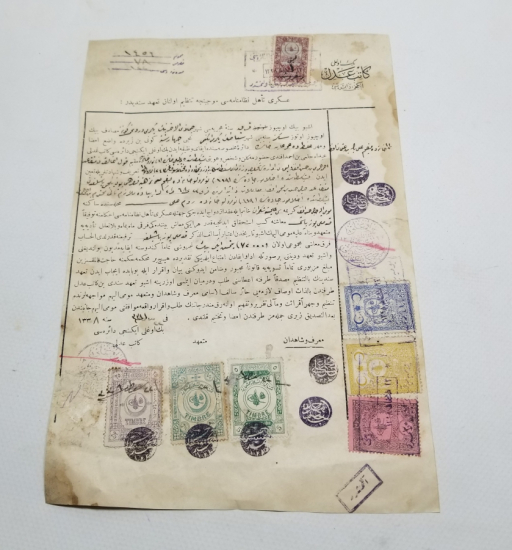 ÜZERİ BOL PULLU OSMANLI DÖNEMİ EFEMERA - KİRA SÖZLEŞMESİ