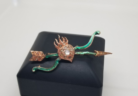 ELMAS TAŞLI ÖZEL YAPIM ANTİKA BROŞ