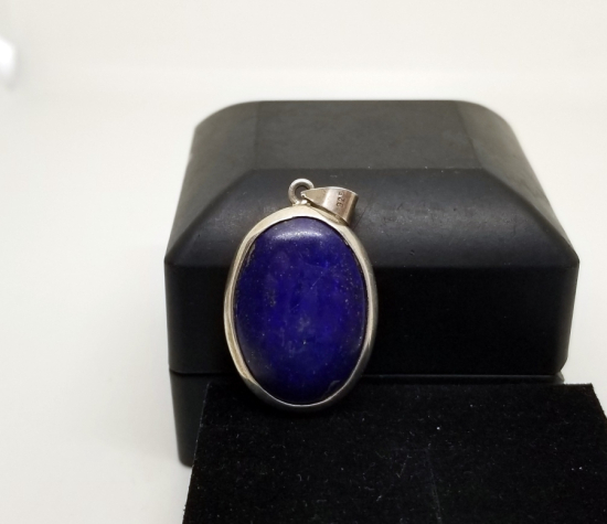 LAPİS TAŞLI ÖZEL YAPIM GÜMÜŞ KOLYE UCU