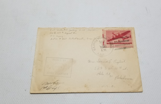 2. DÜNYA SAVAŞI DÖNEMİ AMERİKAN ASKERİ MEKTUP ZARFI