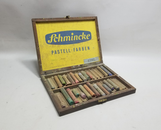 ANTİKA EL YAPIMI AHŞAP PASTEL BOYA KUTUSU