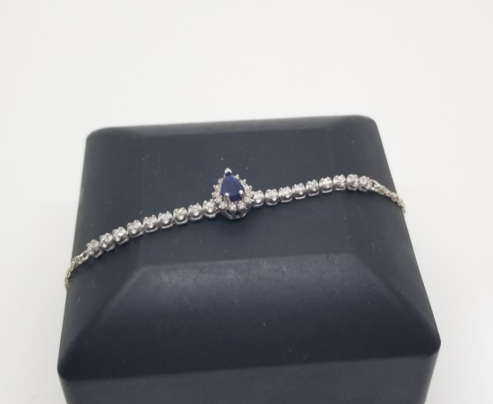 SAFİR VE PIRLANTA TAŞLI ÖZEL YAPIM BİLEZİK - BİLEKLİK