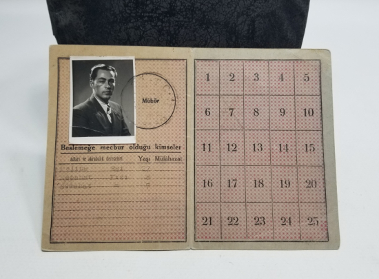 2. DÜNYA SAVAŞI DÖNEMİ NADİR EKMEK KARNESİ