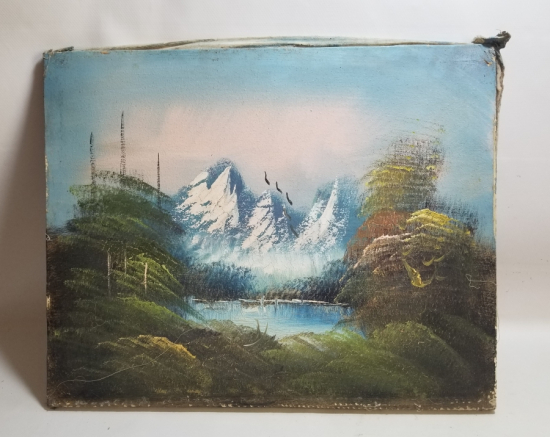 TUVAL ÜZERİ YAĞLI BOYA ANTİKA MANZARA TABLOSU