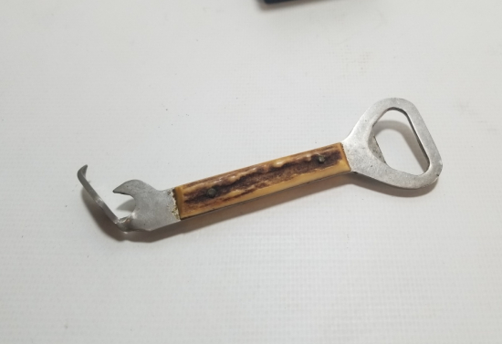 GEYİK BOYNUZU SAPLI ANTİKA ŞİŞE VE KONSERVE AÇACAĞI