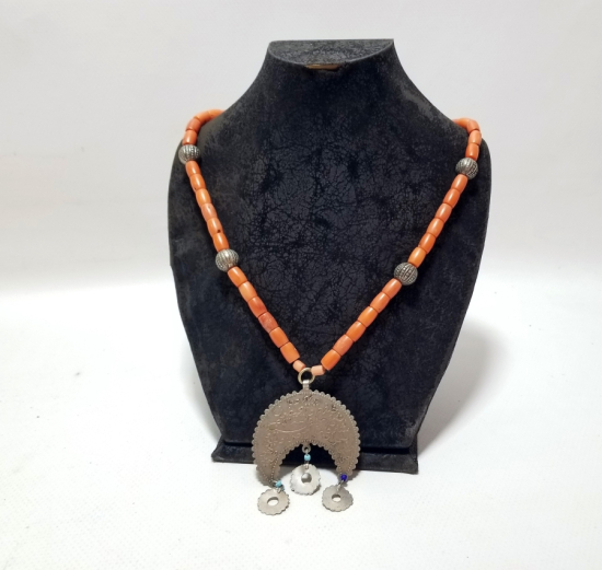 MERCAN TAŞLI OSMANLI DÖNEMİ ÜZERİ DUALI GERDANLIK