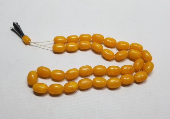 DAMLA KEHRİBAR GÖRÜNÜMLÜ ANTİKA PLASTİK TESPİH