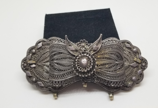 OSMANLI DÖNEMİ TELKARİ İŞÇİLİKLİ GÜMÜŞ KEMER TOKASI