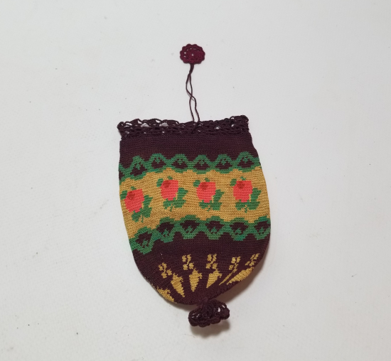 GÜMÜŞ SIRMALI VE KÖK BOYALI OSMANLI DÖNEMİ PARA KESESİ