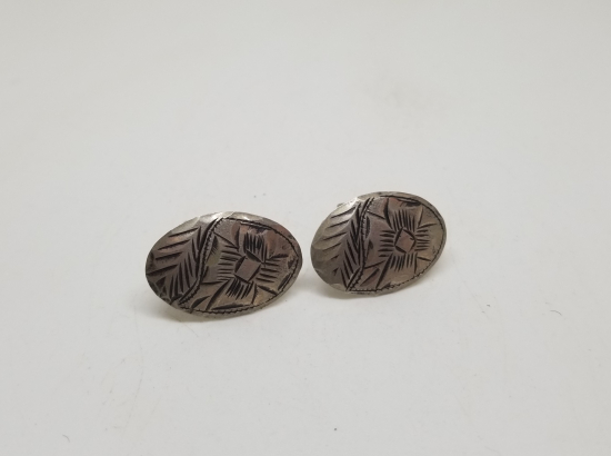 KALEM İŞÇİLİKLİ OSMANLI DÖNEMİ GÜMÜŞ KOL DÜĞMESİ